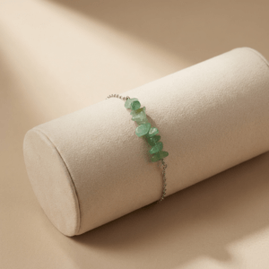 Bransoletka z zielonym jadeitem ze stali chirurgicznej