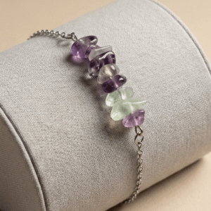 Bransoletka z fluorytem ze stali chirurgicznej