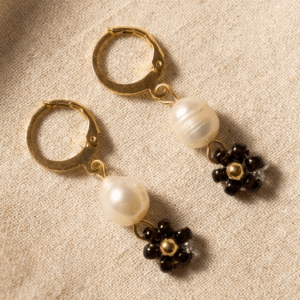 Kolczyki Daisy Pearl - czarne