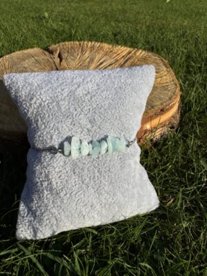 Bransoletka z akwamarynem ze stali chirurgicznej