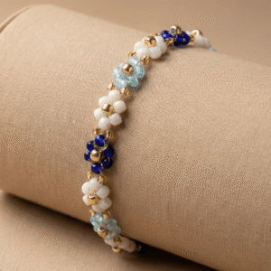 Bransoletka Daisy niebiesko-biała