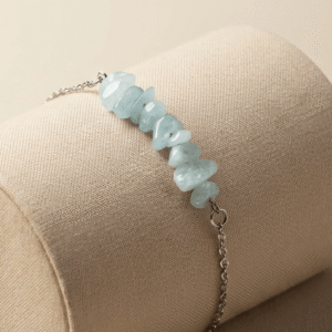 Bransoletka z akwamarynem ze stali chirurgicznej