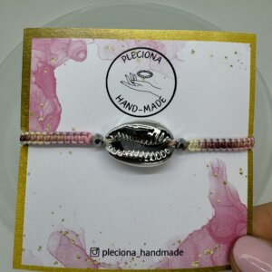 Bransoletka Rainbow ze srebrną muszelką