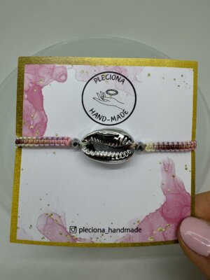 Bransoletka Rainbow ze srebrną muszelką