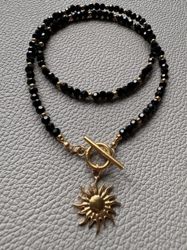 Naszyjnik Black Crystal - stal chirurgiczna - obrazek 3