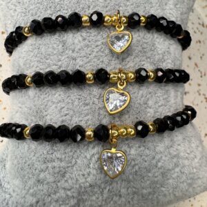 Bransoletka Crystal Black Heart