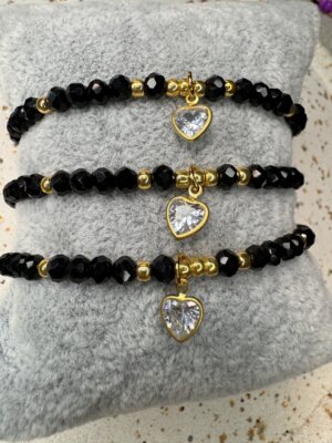 Bransoletka Crystal Black Heart