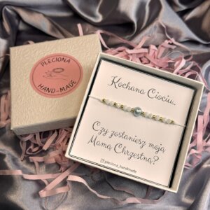 Bransoletka dla Chrzestnej, perła naturalna barwiona