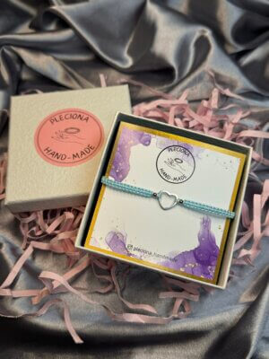 Bransoletka Silver Heart - stal chirurgiczna, różne kolory