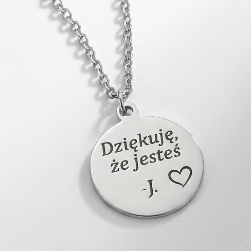 Personalizowany naszyjnik ze stali chirurgicznej z grawerem #2