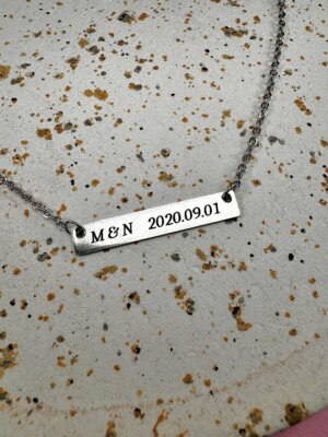 Personalizowany naszyjnik ze stali chirurgicznej z grawerem