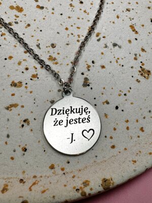 Personalizowany naszyjnik ze stali chirurgicznej z grawerem #2