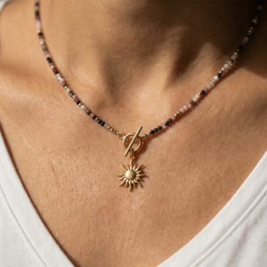 Naszyjnik Turmalin Gold - stal chirurgiczna